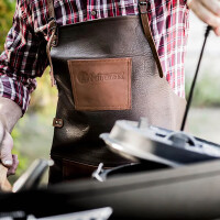 Bøffellæderforklæde med nakkestrop