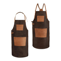 Bøffellæderforklæde med nakkestrop