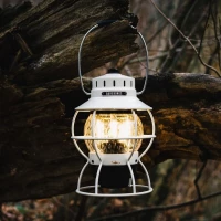 BAREBONES RAILROAD LANTERN VINTAGE WHITE - USB