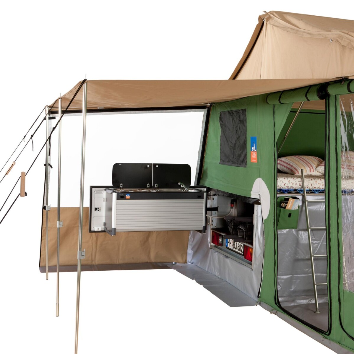 Køkkenerker med Solsejl - rustfrit stål - Umber